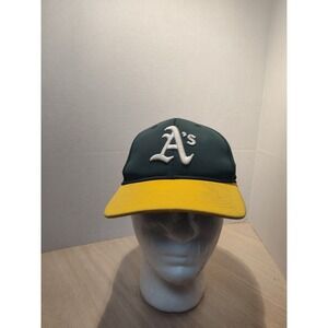OC Sports Oakland Athletics MLB Hat Youth Green Yellow Excellent Adjustable Mesh